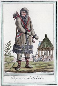 Bauer aus Kamtschatka - in „Enzyklopädie der Reisen“ von Grasset St Sauveur, Paris von Jacques Grasset de Saint Sauveur