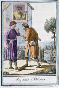 Polnische Bauern - in „Enzyklopädie der Reisen“ von Grasset St Sauveur, ed. 1796 von Jacques Grasset de Saint Sauveur