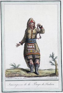 Sauvagesse von Hudson Bay (Kanada) - in „Enzyklopädie der Reisen“ von Grasset St Sauveur, ed. 1796