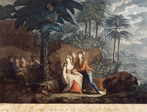 Paul und Virginia, Illustration für den Roman von Jacques-Henri Bernardin de Saint-Pierre von Jacques Henri Bernardin de Saint Pierre