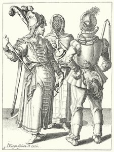 Maskerade (Gravur) von Jacques II de Gheyn