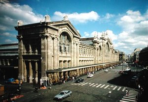 Ansicht der Fassade des Gare du Nord, erbaut 1861-63 von Jacques Ignace Hittorff
