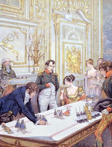 Napoleon (1769-1821) und seine Frau Josephine (1763-1814) bereiten die Krönung vor, Illustration aus 