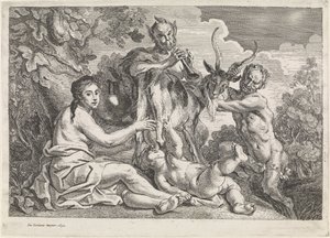 Das Kind Jupiter wird von der Ziege Amalthea gefüttert von Jacques Jordaens