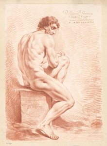 Sitzender männlicher Akt, von hinten gesehen (1. Preis 1783) von Jacques Kuyper