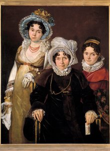 Porträt von Madame de Tangry und ihren Töchtern. Gemälde der französischen Schule des 19. Jahrhunderts, nach 1816 von Jacques Louis (attr.to) David