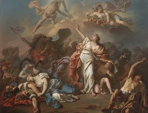 Apollo und Diana greifen die Kinder der Niobe an