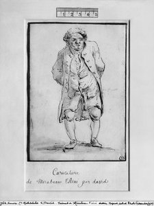 Karikatur von Honoré Gabriel Riqueti, Comte de Mirabeau von Jacques Louis David