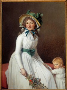Porträt von Madame Seriziat, Schwester der Frau des Künstlers, mit ihrem Sohn Emile von Jacques Louis David