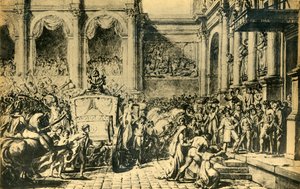 Empfang des Kaisers und der Kaiserin im Hôtel de Ville, Paris, um 1804, 1921