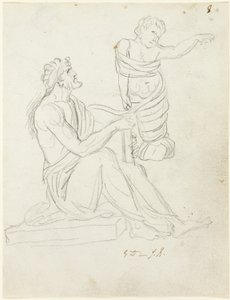 Sitzender Mann und eingewickeltes Baby von Jacques Louis David