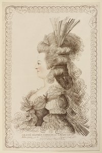 Kalligraphisches Porträt von Marie Antoinette, 1787 von Jacques Louis Petit