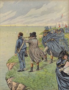 Napoleon Bonaparte beobachtet seine Flotte beim Auslaufen aus Boulogne