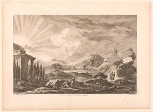 Ansicht einer Ruine in Athen, möglicherweise das Dionysostheater