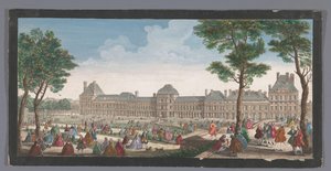 Ansicht des Palais des Tuileries in Paris vom Jardin des Tuileries von Jacques Rigaud