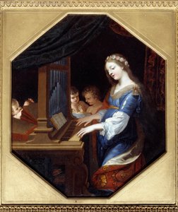 Heilige Cäcilia spielt die Orgel