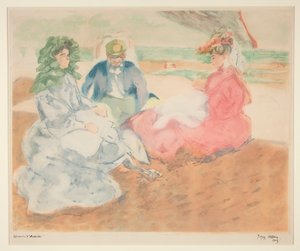 Unter dem Zelt, am Strand (Blonville) von Jacques Villon