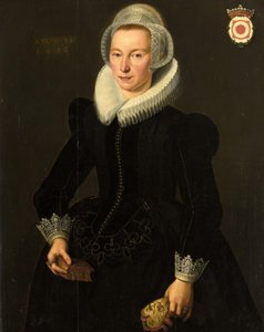 Porträt von Grietje Adriaensdr Grootes (1588-1624) von Jacques Waben (attributed to)