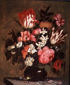 Blumen in einer Glasvase