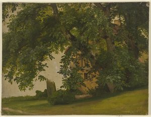 Haus hinter Bäumen von Jakob Becker