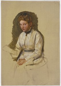Junges Mädchen in weißer Bluse von Jakob Becker