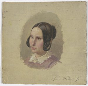 Mädchenkopf in biedermeierlicher Haartracht von Jakob Becker