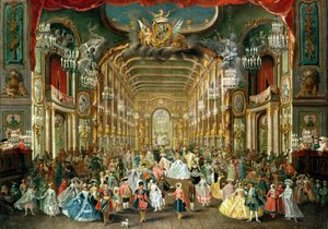 Maskenball im Hoftheater, Bonn, 1754 von Jakob Rousseau