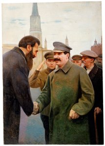 Josef Stalin und der Geophysiker Otto Y. Schmidt, 1930er Jahre