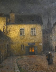Eine Straßenecke in Prag von Jakub Schikaneder