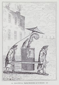 Englische Karikatur, die die Mode für Frauen mit Federkopfschmuck verspottet von James (after) Gillray