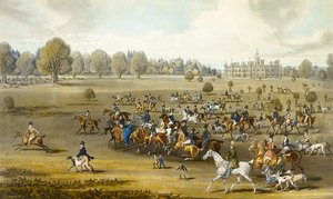 Jäger betreten das Feld im Hatfield Park, graviert von James Pollard von James (after) Pollard