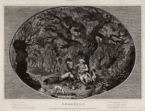 Schießen, graviert von Robert Pollard (1755-1838), veröffentlicht 1784