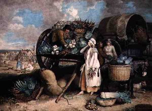 Ein Gemüsemarkt, graviert von William Ward