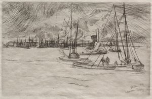 Amsterdam vom Tolhuis, 1863 von James Abbott McNeill Whistler