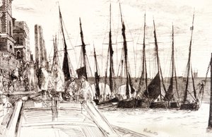Boote neben Billingsgate, London von James Abbott McNeill Whistler