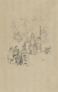 Gespräch unter der Statue, Jardin du Luxembourg von James Abbott McNeill Whistler