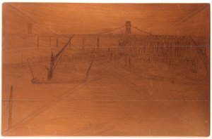 Radierplatte: Alte Hungerford-Brücke, 1861 von James Abbott McNeill Whistler