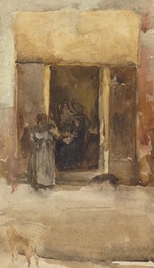Figuren in einer Türöffnung, ca. 1897-99 von James Abbott McNeill Whistler