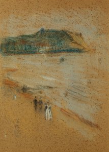 Figuren an einem Strand in der Nähe von Klippen, ca. 1870-74