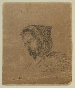 Kapuzenmännlicher Kopf aus Skizzen auf der Küstenvermessungsplatte, 1854-55 von James Abbott McNeill Whistler