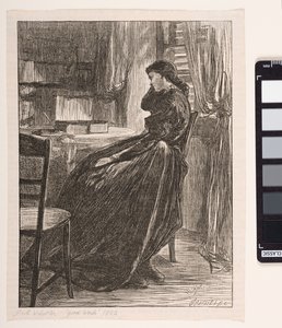 Joanna Douglas in "Die Probepredigt", 1862 von James Abbott McNeill Whistler