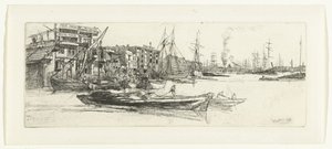 Lagerhäuser an der Themse (Sixteen etchings of scenes on the Thames and other subjects) von James Abbott McNeill Whistler
