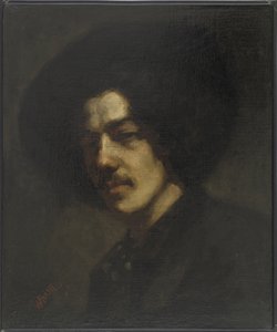 Porträt von Whistler mit Hut, 1857-59