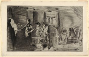 Druck, Die Schmiede, aus der Serie Radierungen über die Themse und andere Themen, 1861