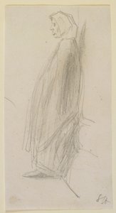 Profilschskizze einer alten Frau im Stehen, 1858