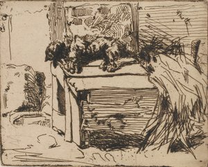 Der Hund auf der Hundehütte, 1858 von James Abbott McNeill Whistler
