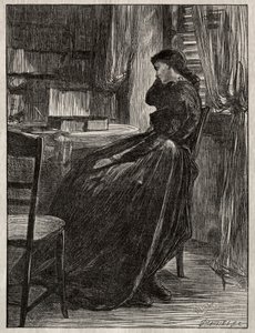 Die Probepredigt: Joanna Douglas an ihrem Schreibtisch, 1862 von James Abbott McNeill Whistler