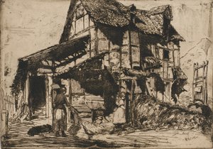 Das unsichere Mietshaus. Eine der zwölf Radierungen aus der Natur. Das französische Set, 1858