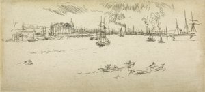 Tilbury, aus einer Serie von zwölf Radierungen mit dem Titel The Naval Review, 1887 von James Abbott McNeill Whistler