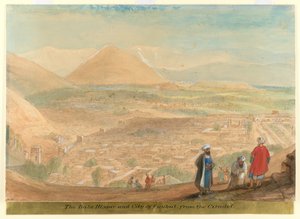 Das Bala Hissar und die Stadt Kabul (Afghanistan) von der Zitadelle aus